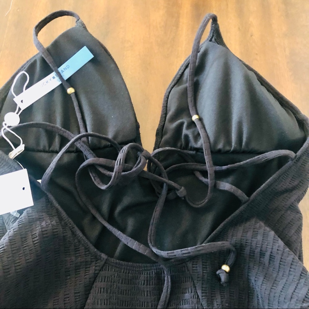 NWT Lucky Brand Chic Plunging One Piece L - Picture 7 of 9